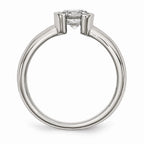 Sophia Jewelers Polished Stainless Steel CZ Ring Elegant Synthetic Stone