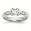 Sophia Jewelers Polished Stainless Steel CZ Ring Elegant Synthetic Stone