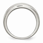Sophia Jewelers Polished Stainless Steel CZ Ring Elegant Synthetic Stone