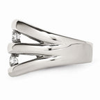 Sophia Jewelers Polished Stainless Steel CZ Ring Elegant Synthetic Stone