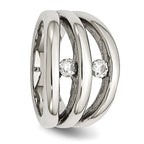 Stainless Steel Polished CZ Ring