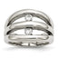 Sophia Jewelers Polished Stainless Steel CZ Ring Elegant Synthetic Stone