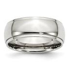 Ridged Edge Comfort-Fit Wedding Band in Stainless Steel, 8mm