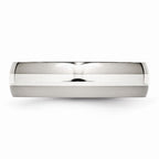 Inlay Wedding Band in Stainless Steel & Sterling Silver, 6mm