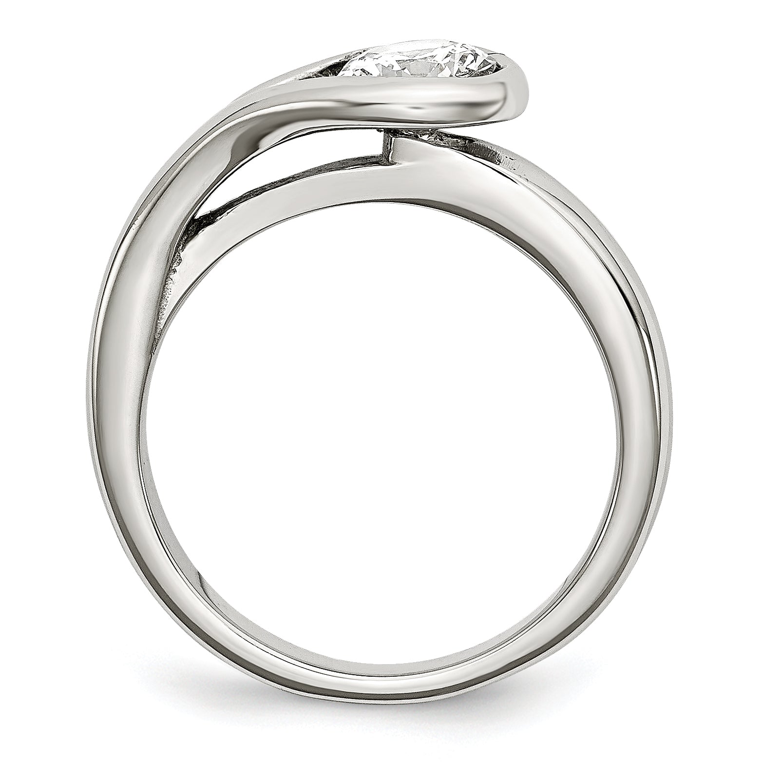 Stainless Steel Polished CZ Ring Secondary image