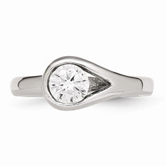 Stainless Steel Polished Ring with Synthetic CZ Elegant Design - 6
