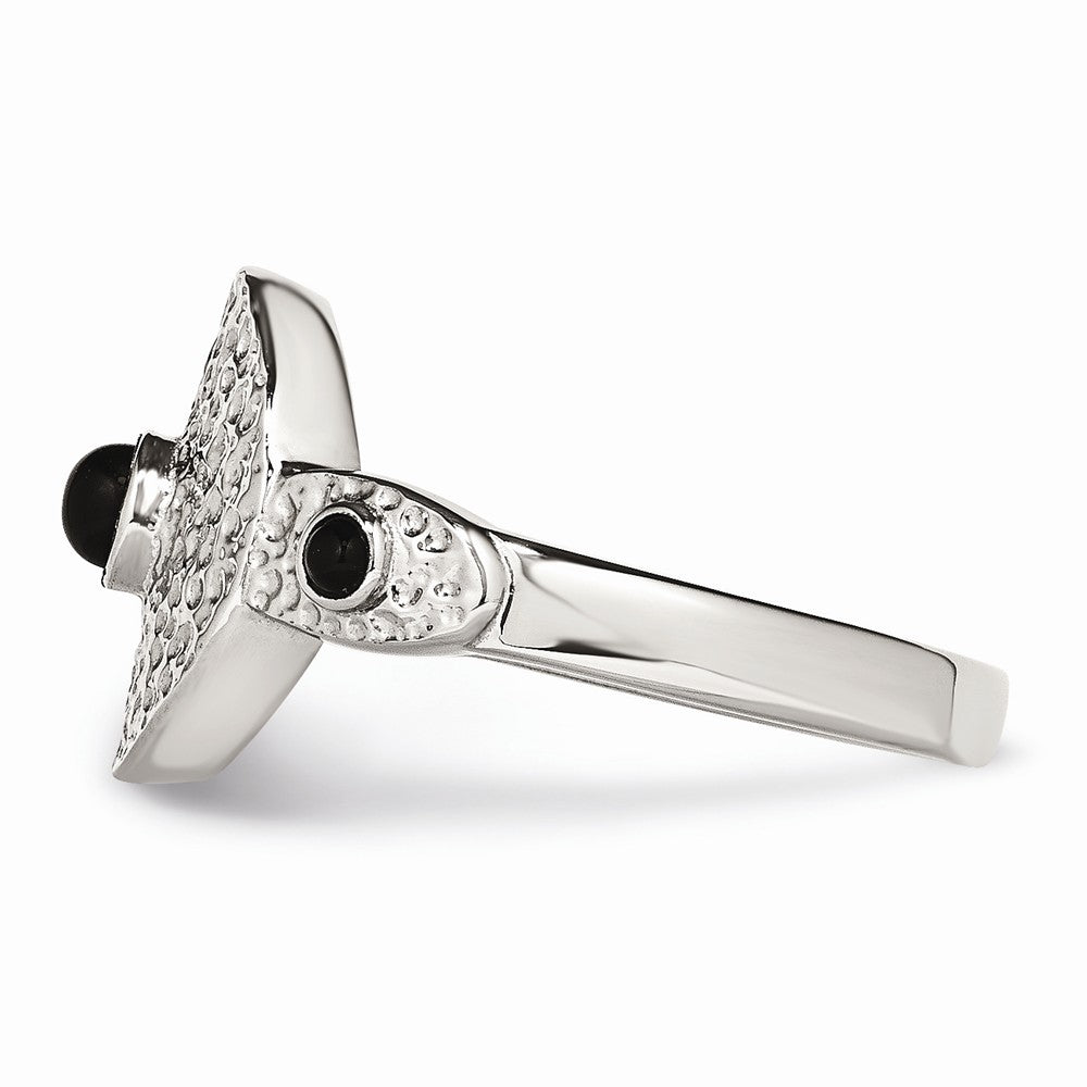 Sophia Jewelers Stainless Steel Onyx Ring with Polished Finish