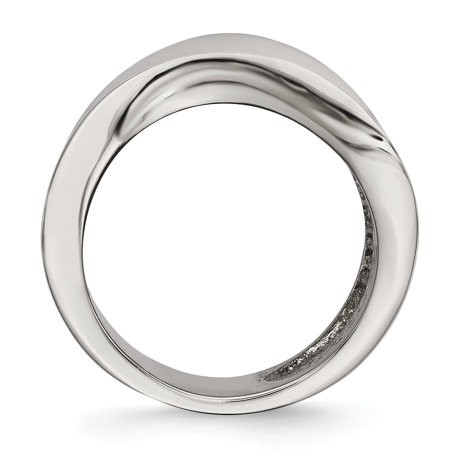 Stainless Steel Polished Wave Ring Secondary image