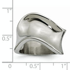 Stainless Steel Polished Wave Ring