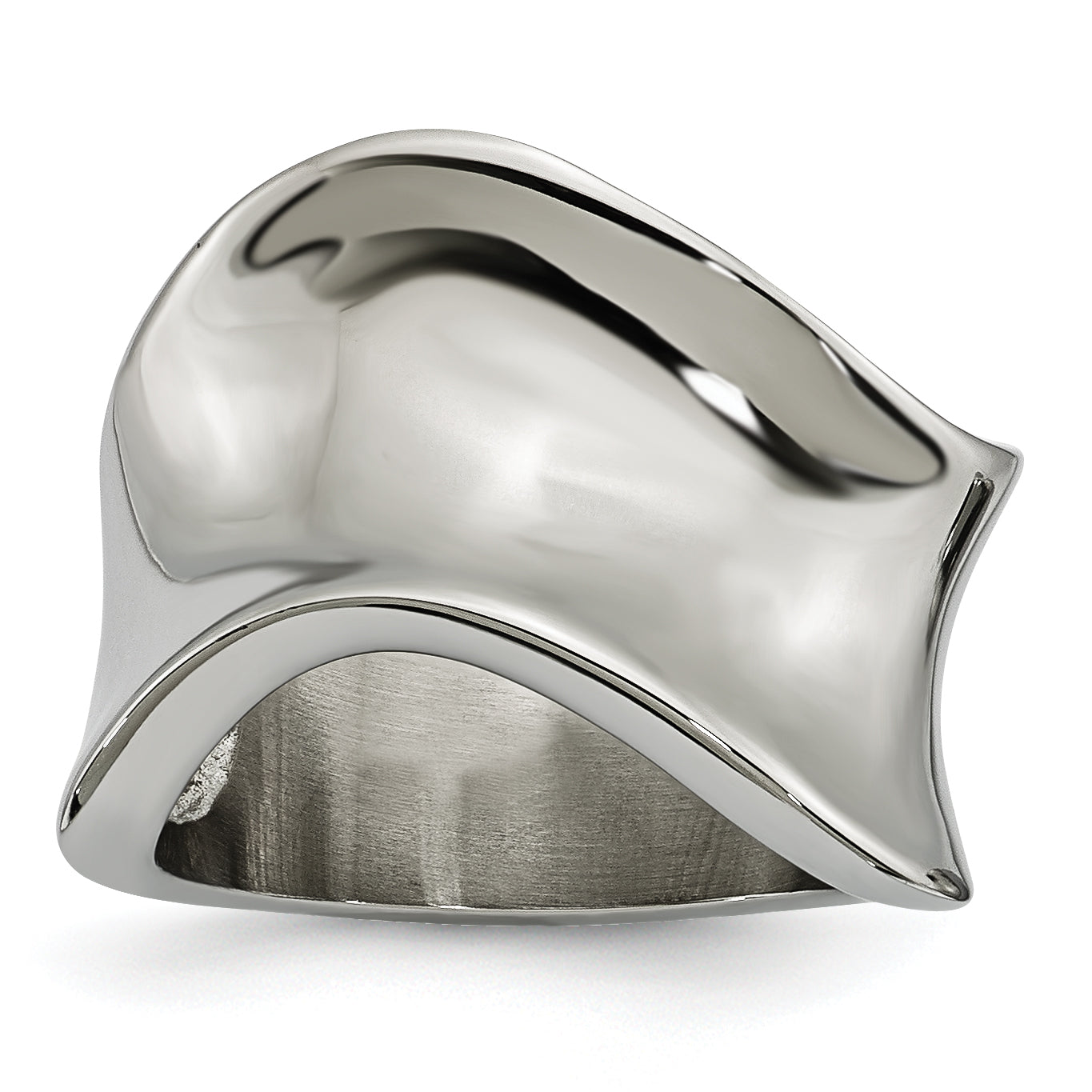 Stainless Steel Polished Wave Ring Main image