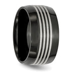 Stainless Steel Polished Black IP-plated 12mm Band