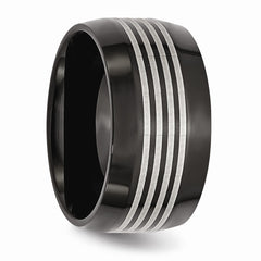Sophia Jewelers Stainless Steel Black Plated 12mm Polished Wedding Band - 9