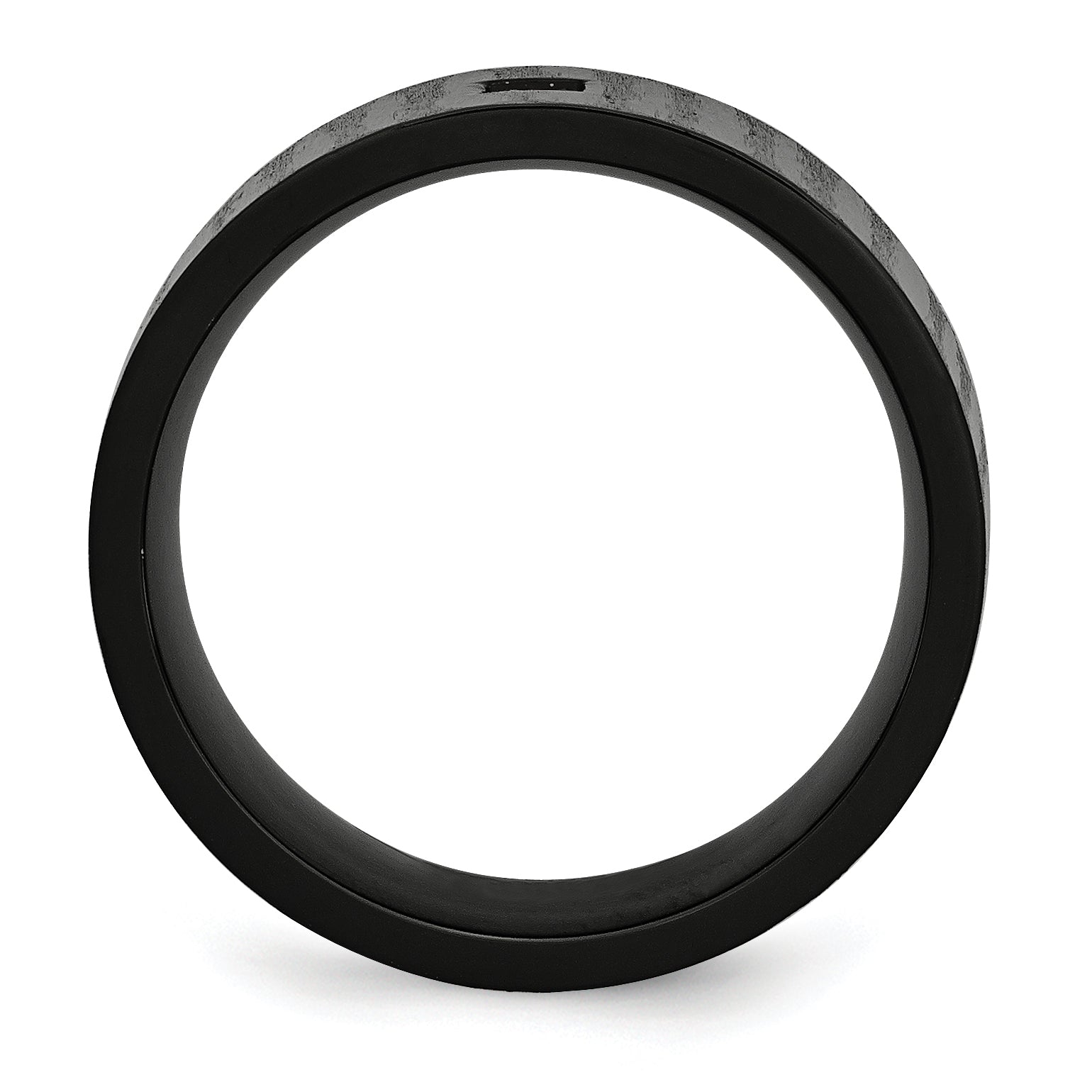 Stainless Steel Brushed and Polished Black IP-plated with CZ 9mm Flat Band Secondary image