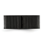 Stainless Steel Brushed and Polished Black IP-plated with CZ 9mm Flat Band