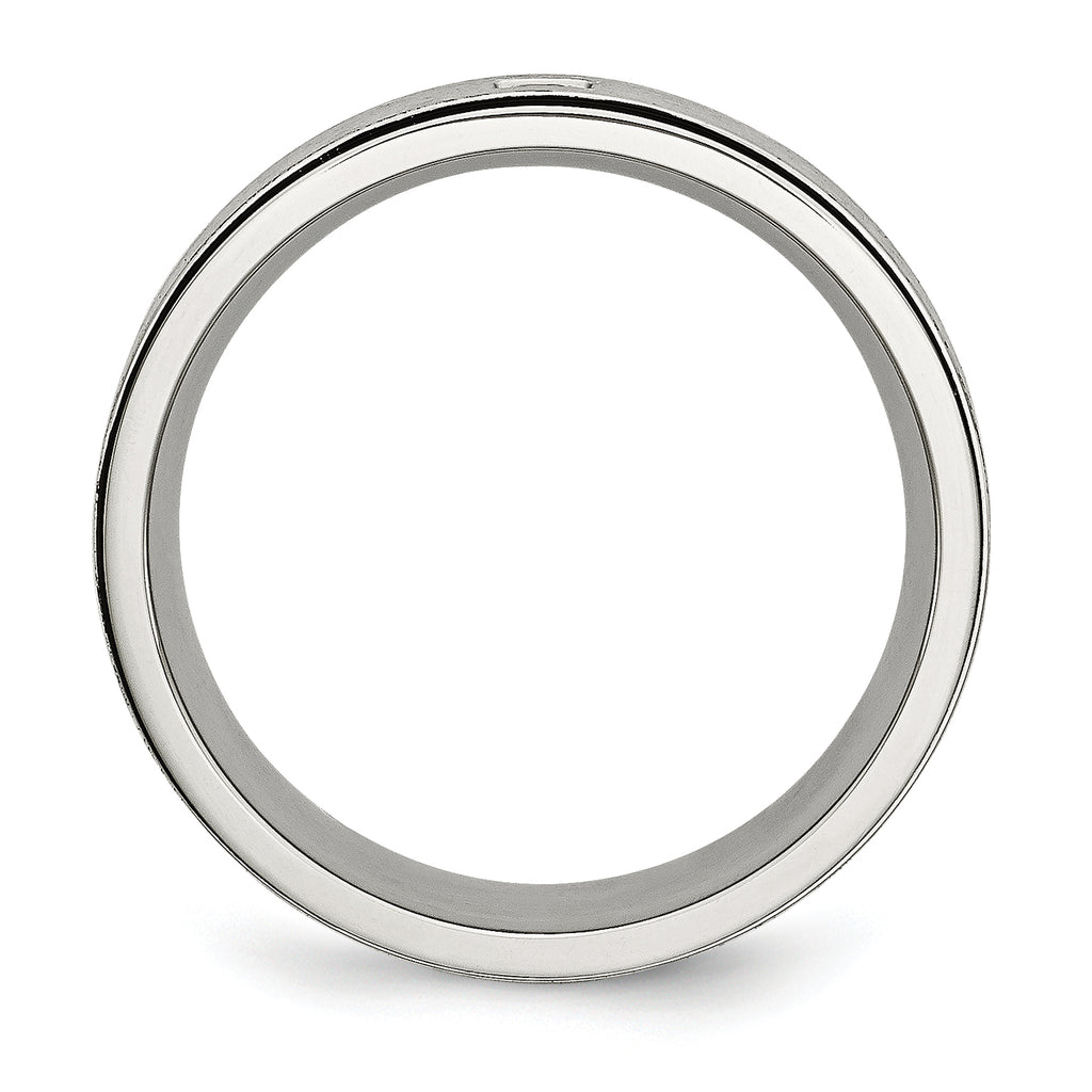 Stainless Steel Brushed and Polished Black IP-plated with Black CZ 9mm Band