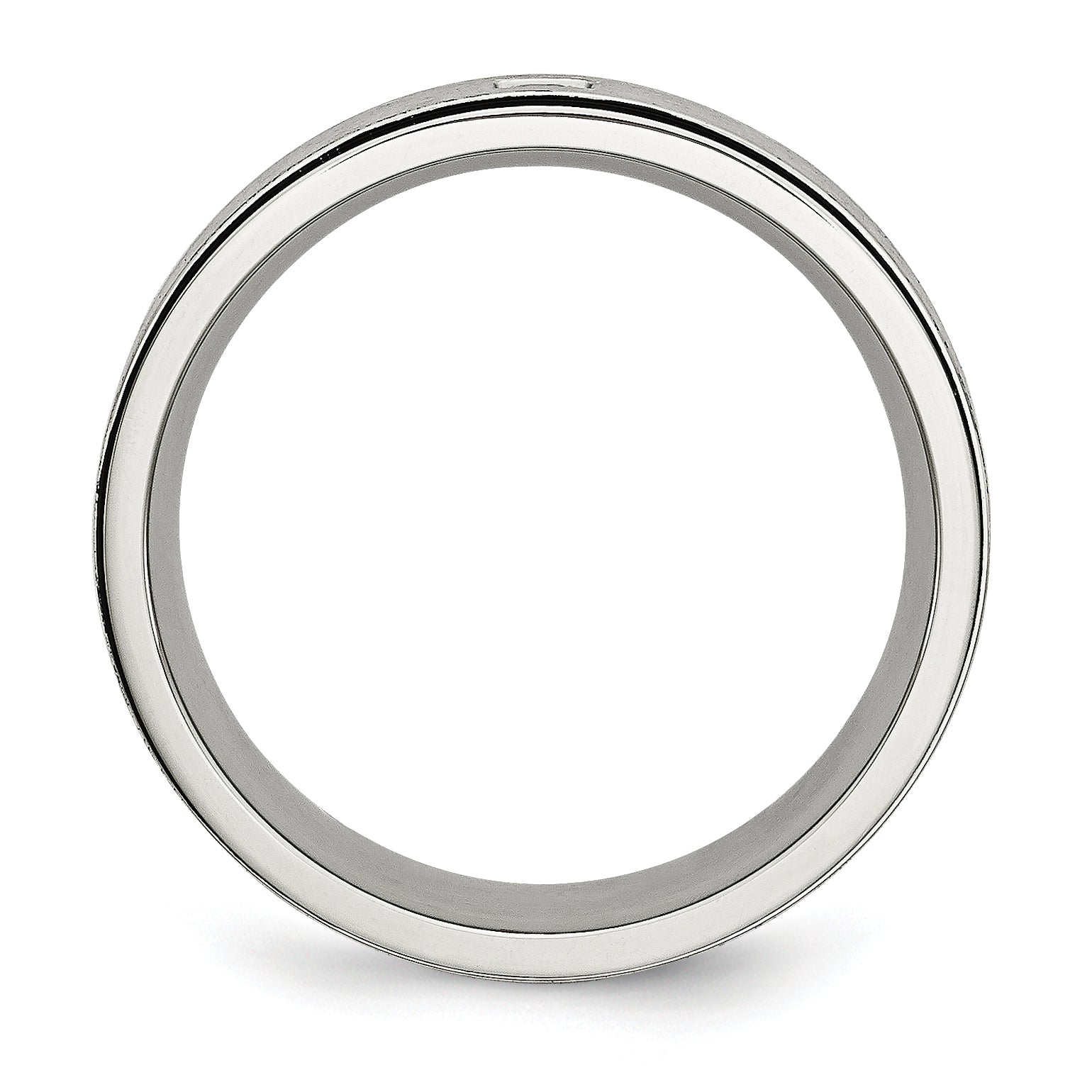 Stainless Steel Brushed and Polished Black IP-plated with Black CZ 9mm Band