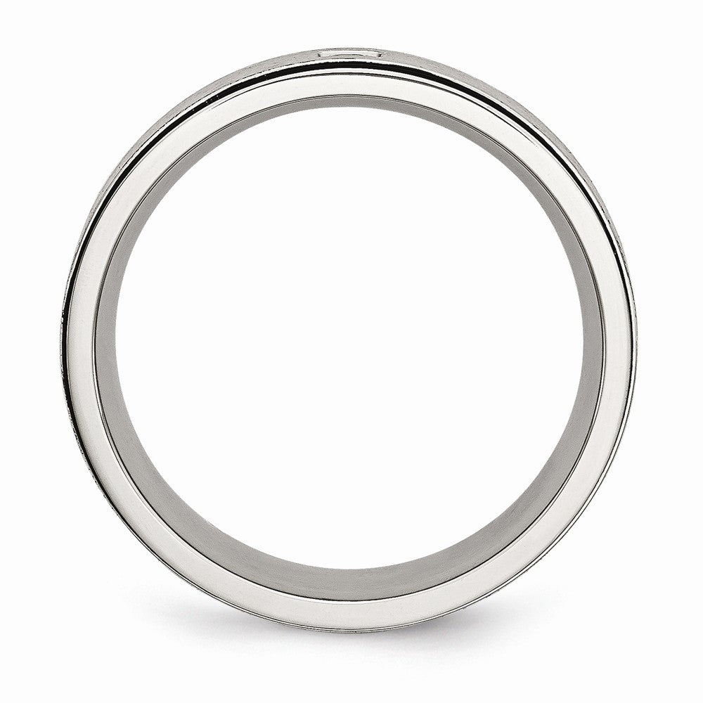 Sophia Jewelers Stainless Steel Black IP-Plated CZ Wedding Band with Polished Finish