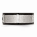 Sophia Jewelers Stainless Steel Black IP-Plated CZ Wedding Band with Polished Finish