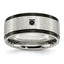 Stainless Steel Brushed and Polished Black IP-plated with Black CZ 9mm Band