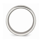Sophia Jewelers Stainless Steel CZ Wedding Band with Polished Brushed Finish