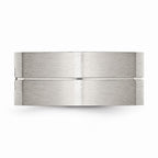 Sophia Jewelers Stainless Steel CZ Wedding Band with Polished Brushed Finish