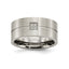 Sophia Jewelers Stainless Steel CZ Wedding Band with Polished Brushed Finish