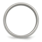 Stainless Steel with Sterling Silver Inlay Polished 8mm Band