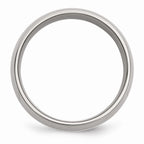 Stainless Steel Wedding Band with Sterling Silver Inlay Polished, Engravable 8mm Comfort Fit