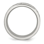 Black CZ Wedding Band in Stainless Steel, 10mm