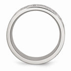 Sophia Jewelers Stainless Steel Wedding Band with Black CZ Accent