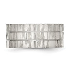 Black CZ Wedding Band in Stainless Steel, 10mm
