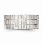 Sophia Jewelers Stainless Steel Wedding Band with Black CZ Accent