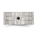 Black CZ Wedding Band in Stainless Steel, 10mm