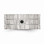 Sophia Jewelers Stainless Steel Wedding Band with Black CZ Accent