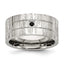 Sophia Jewelers Stainless Steel Wedding Band with Black CZ Accent