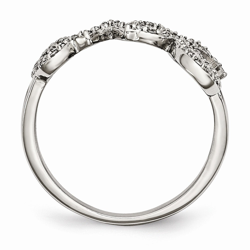 Sophia Jewelers Polished Stainless Steel CZ Fashion Ring Elegant and Modern - 6 - 6