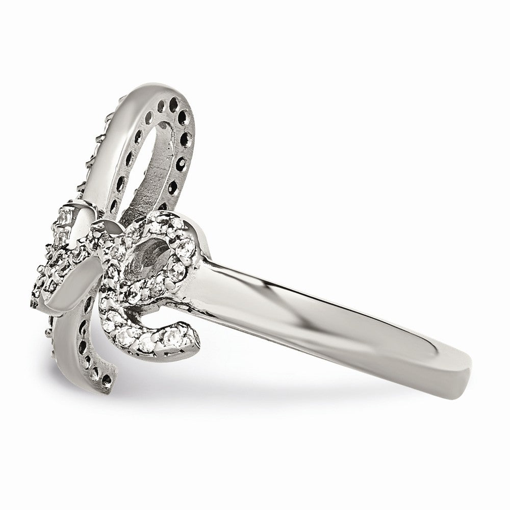 Sophia Jewelers Polished Stainless Steel CZ Fashion Ring Elegant and Modern - 6 - 6