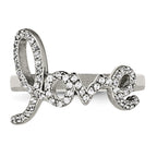 Stainless Steel Polished Love with CZs Ring