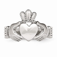 Stainless Steel Polished Claddagh Ring