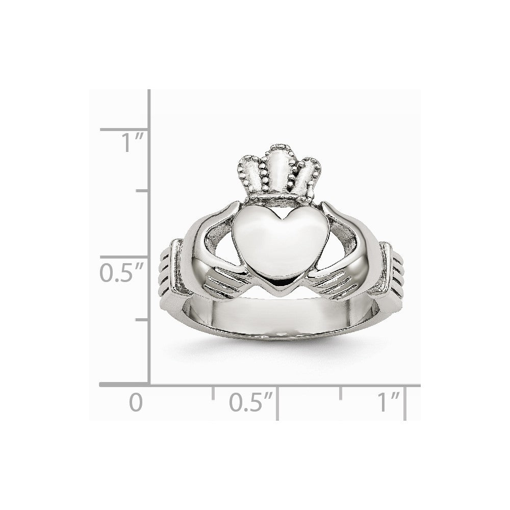 Stainless Steel Polished Claddagh Ring