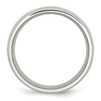 Black Ceramic Inlay Wedding Band in Stainless Steel, 9mm