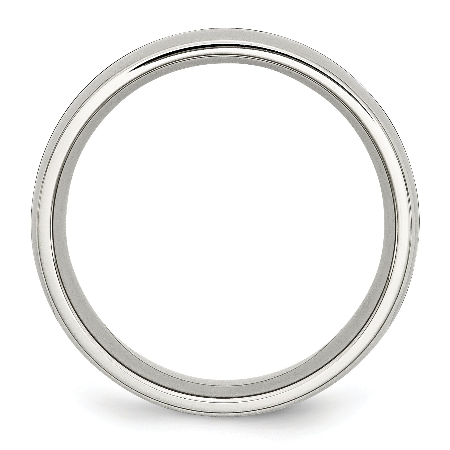 Black Ceramic Inlay Wedding Band in Stainless Steel, 9mm