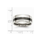 Stainless Steel Polished Black Ceramic Inlay 9.00mm Band