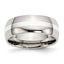 Stainless Steel Wedding Band with Sterling Silver Inlay Polished, Engravable 8mm Comfort Fit