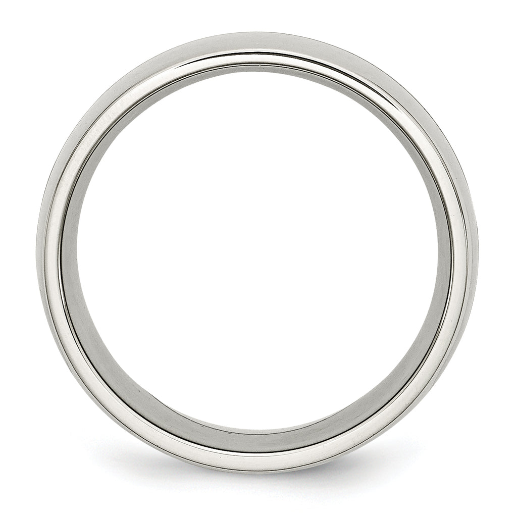 Ceramic Inlay Wedding Band in Stainless Steel, 9mm