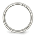 Ceramic Inlay Wedding Band in Stainless Steel, 9mm
