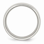 Ceramic Inlay Wedding Band in Stainless Steel, 9mm