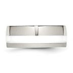 Ceramic Inlay Wedding Band in Stainless Steel, 9mm
