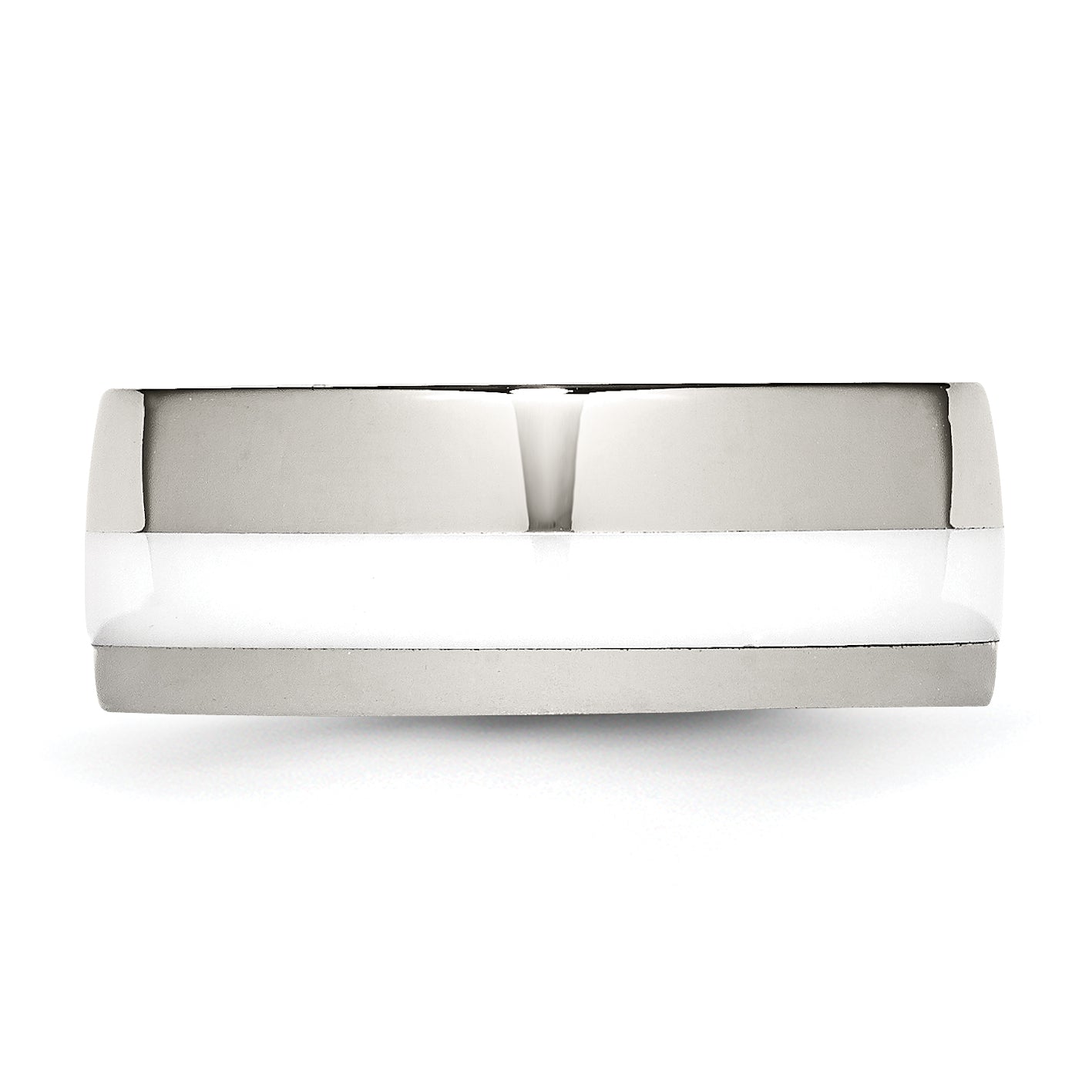 Ceramic Inlay Wedding Band in Stainless Steel, 9mm