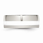Ceramic Inlay Wedding Band in Stainless Steel, 9mm